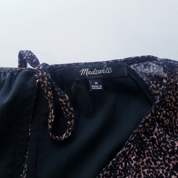 Madewell |‎ Vneck print Long Sleeve mini Flare Dress L - Picture 12 of 16